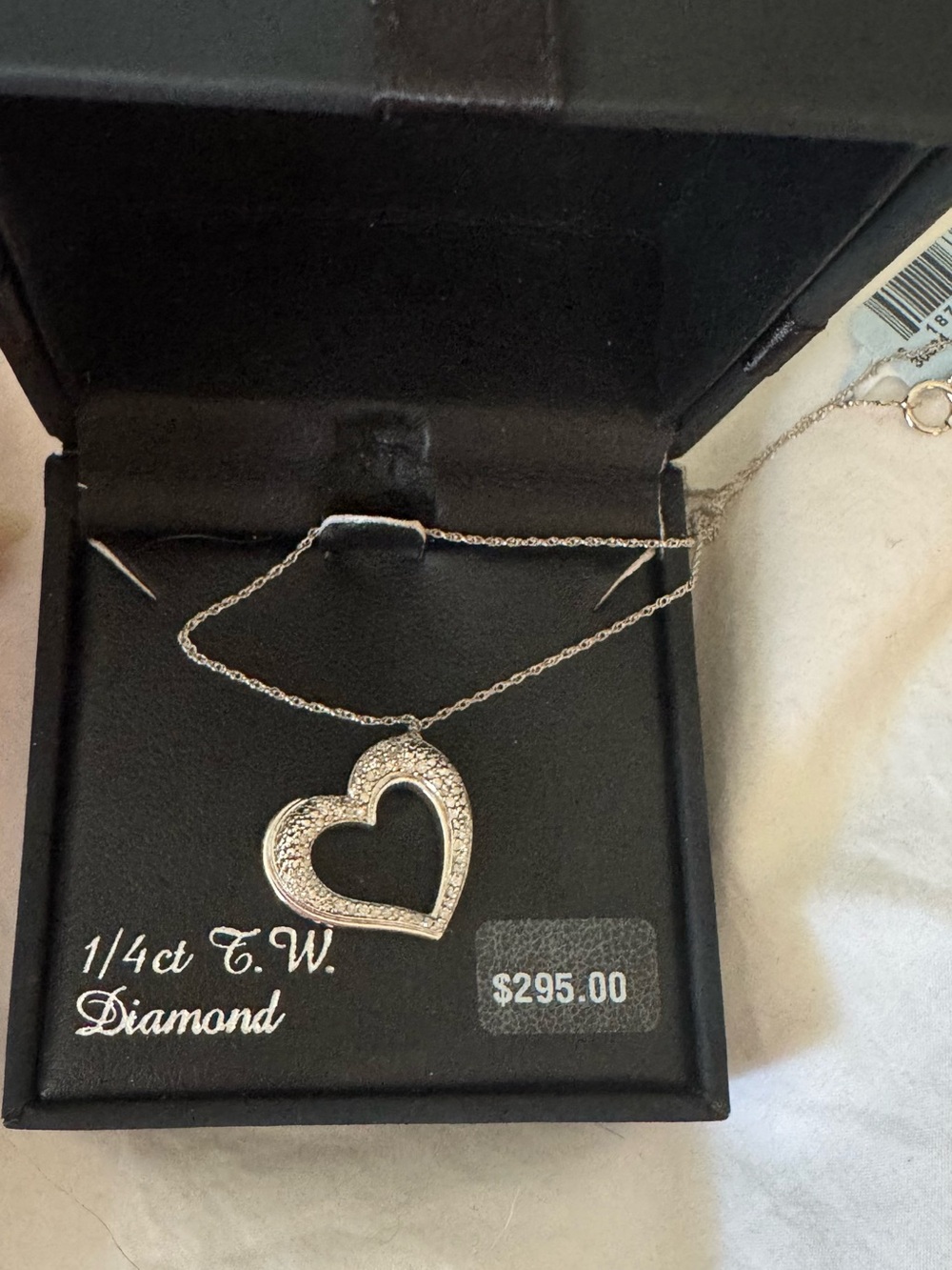 Kohl's Diamond Silver Heart Pendant Necklace with Pavé Stones